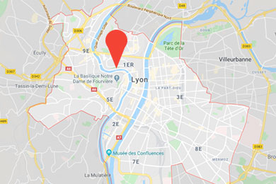 Feu d'artifice Lyon - carte du jardin des chartreux